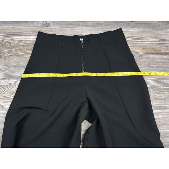 Christina Karen Flared Leg Trousers Black Cropped Minimalist Modern Chic Size XS - Picture 12 of 16